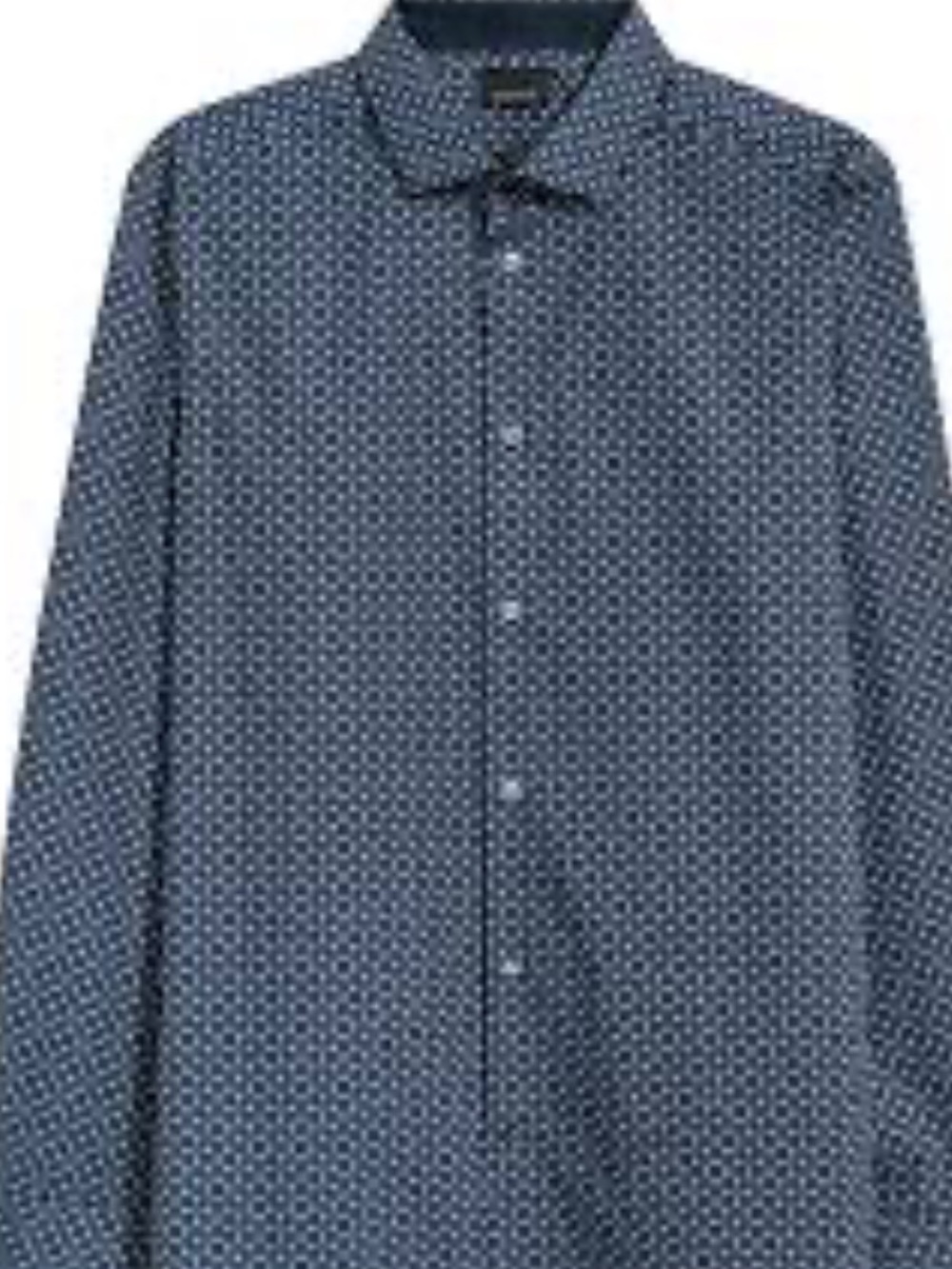 H&M Men's Navy Geometric Print Button-Down Shirt